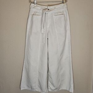 Kensie Jeans The Kaya High Rise Wide Leg Ankle Cream/Ivory – Size 4